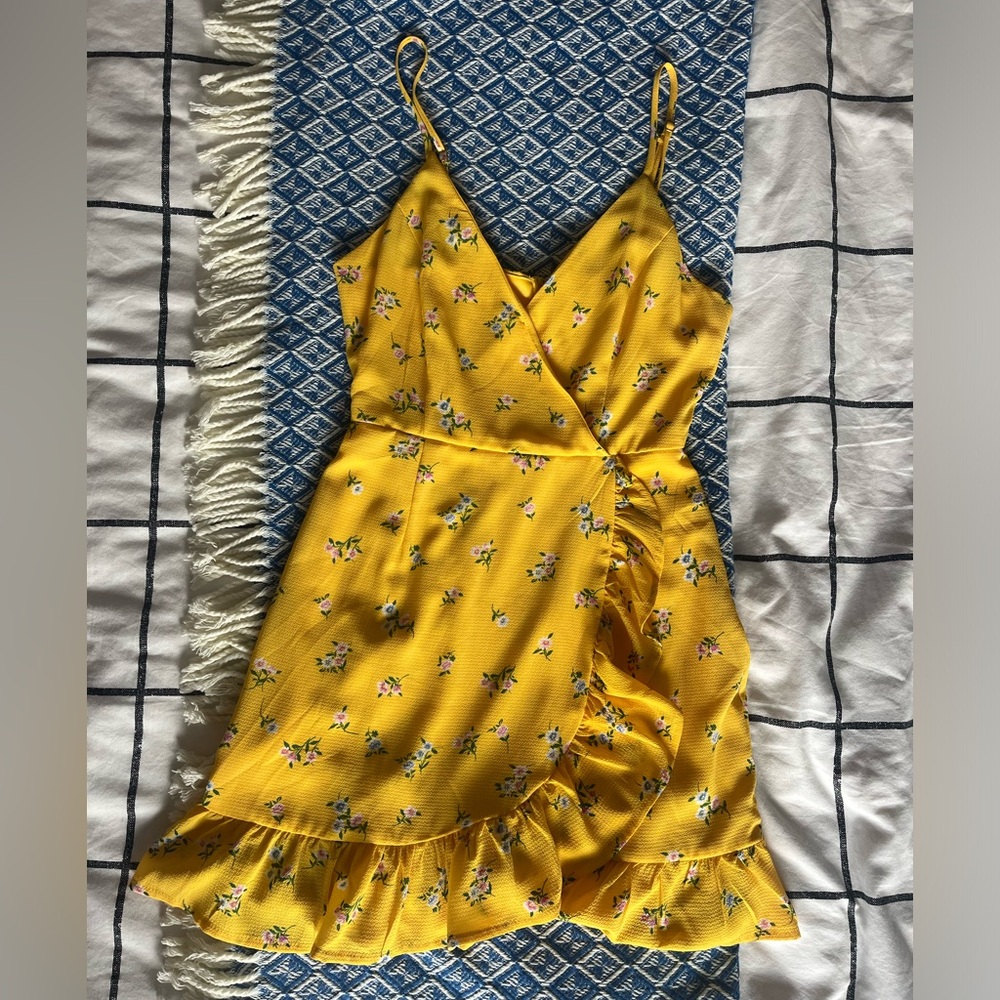 Altar’d State Meagan Flower Floral Garden Dress Size Small Yellow